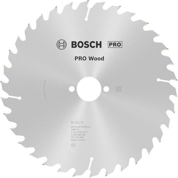 Bosch - Kreissägeblatt PRO Wood Kreissägeblatt, 2608838409 216 x 2,6 x 30 mm
