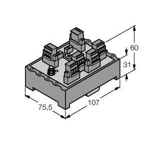 Turck - Passiver Sensor-/Aktor-Verteiler (mit Leitung) Verteilerbaustein JRBS-40SC-4R/EX  − 1 Stück
