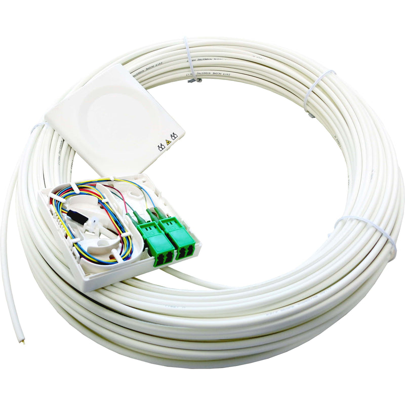 Idea Optical - Kommunikationsanschlussdose LWL FTTH-AP-Dose T1 m. Kabel IO11406618230275 75m 1xLCD/APC rws