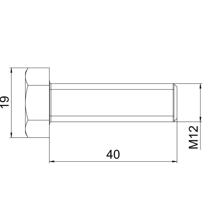 OBO Bettermann - Maschinenschraube/Bolzen Sechskantschraube SKS 12x40 F M12x40 − 20 Stück
