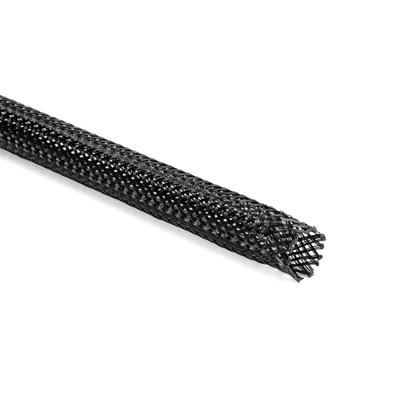 HellermannTyton - Hohlgeflechtschlauch Polyester Geflechtschlauch HEGPX09-PET-BK-C4 − 100 Meter