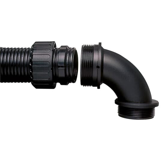 ABB Stotz S&J T&B - Kunststoff-Wellschlauch-Verschraubung Verschraubung 90Gr-Bogen AR28/M25/C90/BL Nm28 schwarz − 10 Stück