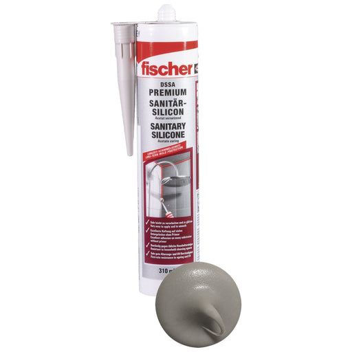 Fischer Deutschl - Dichtstoff Sanitärsilicon 310ml DSSA SAG sanitärgrau C18