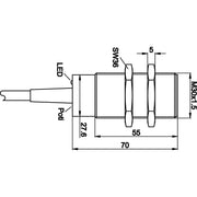 Ipf Electronic - Kapazitiver Näherungsschalter Sensor kapazitiv, M30x1,5 KB300400 70lang, bündig, Sn: