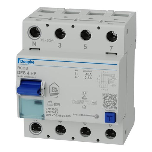 Doepke - Fehlerstrom-Schutzschalter FI-Schutzschalter DFS4 040-4/0,30-HP 4p, 40A, 0.3A, TypB+ − 1 Stück by Doepke
