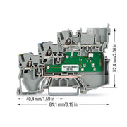 WAGO - Initiator/Aktor-Reihenklemme 3-Leiter-Aktorenklemme 2020-5317/1102-950 LED gelb − 50 Stück