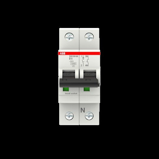 ABB Stotz S&J - Leitungsschutzschalter Sicherungsautomat S201M-B6NA 10kA 6A B 1p+N (2p)