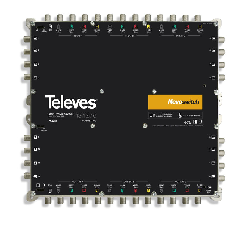 Televes - Multischalter 13 in 16 Guß MS1316C NEVO kaskadierb.o.NT