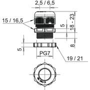 OBO Bettermann - Kabelverschraubung Verschraubung V-TEC PG7+ LGR mit Gegenmutter − 50 Stück
