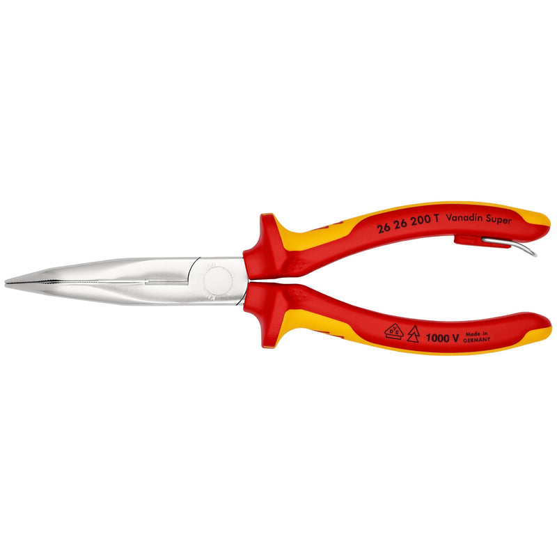 Knipex - Flachzange VDE Flachrundzange 26 26 200 T 200mm, mit Schneide