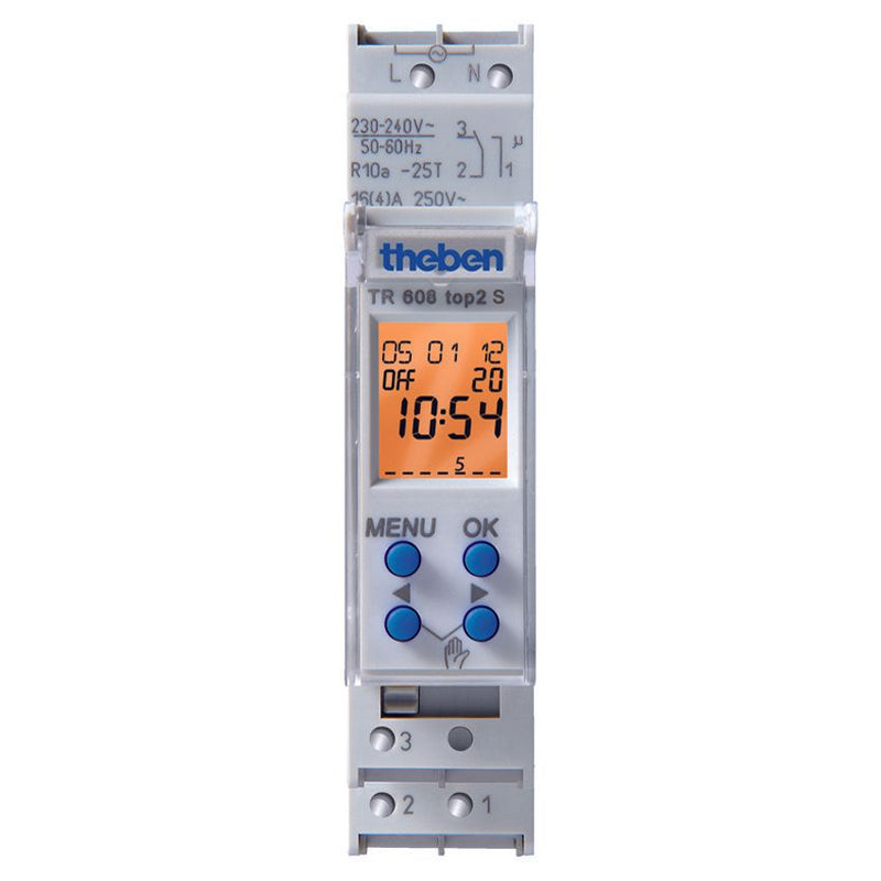 Theben - Verteilerschaltuhr digital Schaltuhr Digital TR 608 TOP2 S