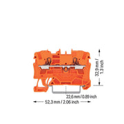 WAGO - Durchgangs-Reihenklemme 2L-Durchgangsklemme 2204-1202 4 qmm, or − 50 Stück