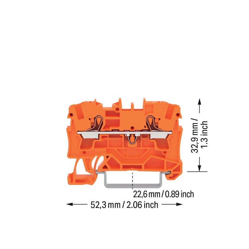 WAGO - Durchgangs-Reihenklemme 2L-Durchgangsklemme 2204-1202 4 qmm, or − 50 Stück
