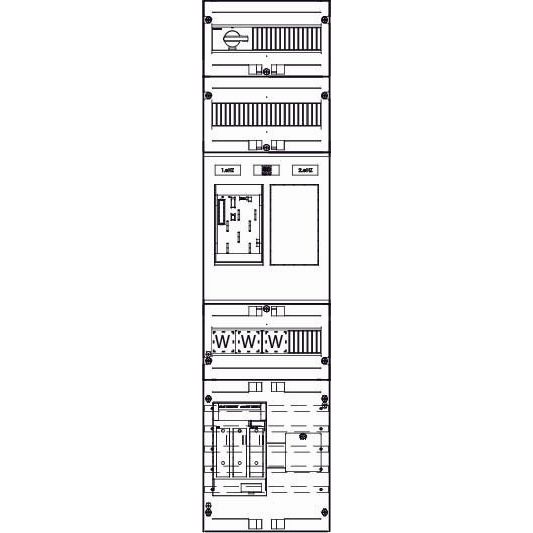 ABN - Zählerfeld EHZ-Wandlerfeld EW17X430N 80A SAS-40mm/MPL