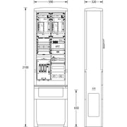 uesa - Zähler-Komplettschrank Zähleranschlußsäule ZAS-S-2-TSG S.Berlin 2100x590x320mm