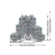 WAGO GmbH & Co. KG - Durchgangs-Reihenklemme Dreistockklemme 2000-3217 1mm²,gr − 40 Stück