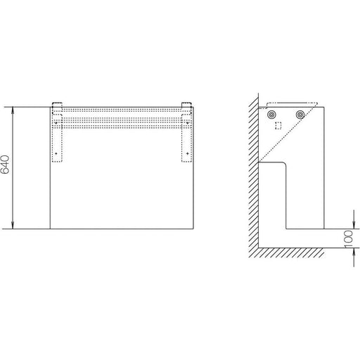 ABN - Sockel/Sockelelement (Schaltschrank) KVS-Wandkonsole Gr.1 FB3 SX012 6Schieber,Höhe 640mm