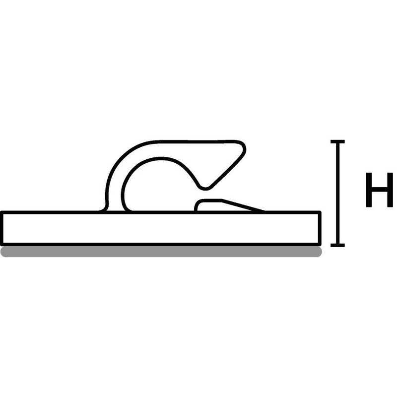 HellermannTyton - Befestigungsschelle für Kabel/Rohre Klebesockel RB8 PA66 BK 100 25x25mm − 200 Stück