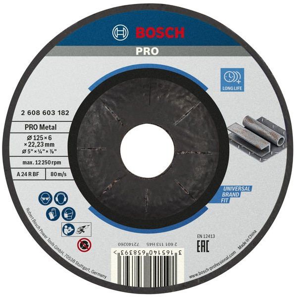Bosch - Trenn-/Schleifscheibe PRO Metal Schleifscheibe, 2608603182 125 x 6 x 22.23 mm