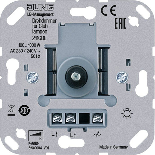 Jung - Dimmer Drehdimmer 211 GDE mit Druckschalter