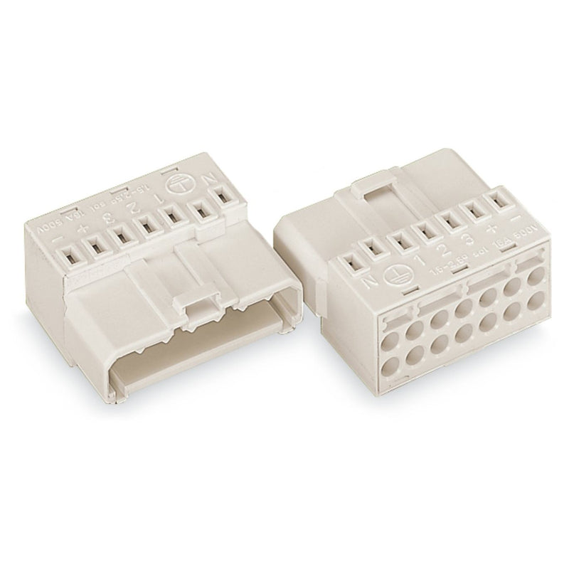 WAGO GmbH & Co. KG - Steckverbinder für steckbare Gebäudeinstallation Steckerteil mit Anschluss 267-516/002-000 7-polig,ws − 50 Stück