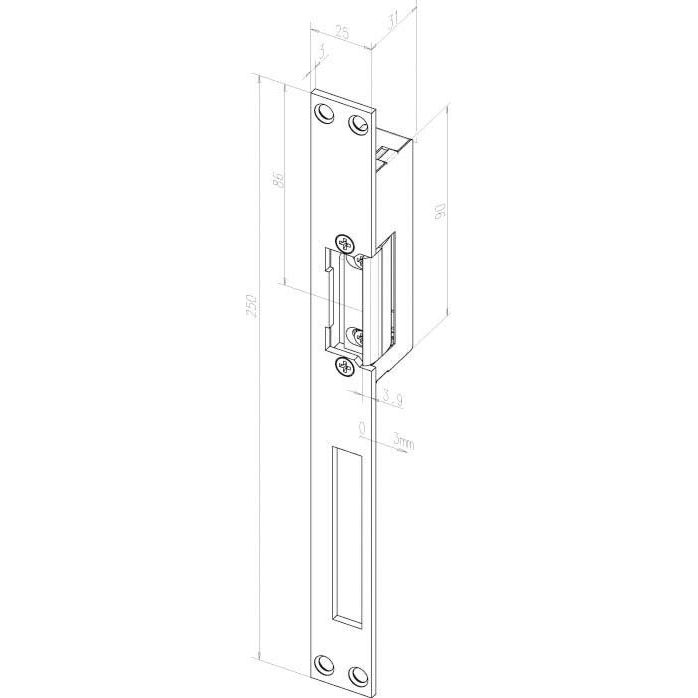 Assa Abloy effeff - Elektrischer Türöffner 24FF---02135D11 Edelstahl
