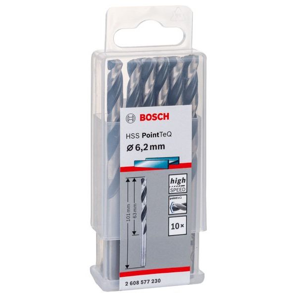 Bosch - Bohrer Metallspiralbohrer HSS 2608577230 PointTeQ DIN 338 6,2