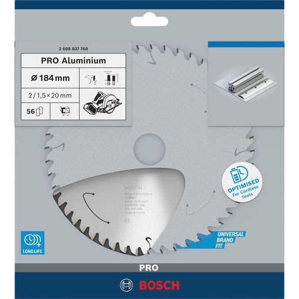 Bosch - Kreissägeblatt PRO Aluminium cordless 2608837768 Kreissägeblatt 184 x