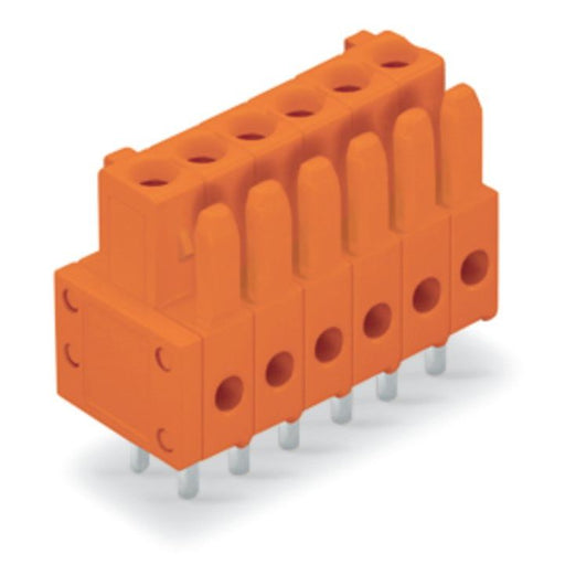 WAGO - Leiterplattensteckverbinder THT-Federleiste gerade 734-520 Maß 3,81mm,orange − 25 Stück