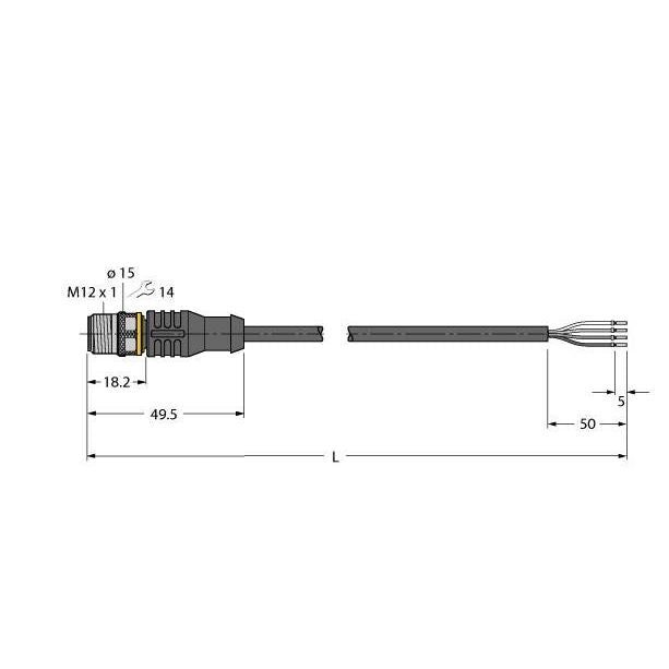 Turck - Konfektioniertes Sensor-Aktor-Kabel Aktuator- u. Sensorleitung RSC4.4T-1.5/TXO3700 PUR