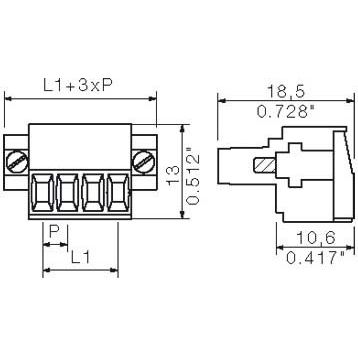 Weidmüller - Kabelsteckverbinder für Leiterplattensteckverbinder LP Verbinder Raster 3.5 BL 3.5/8F SN OR