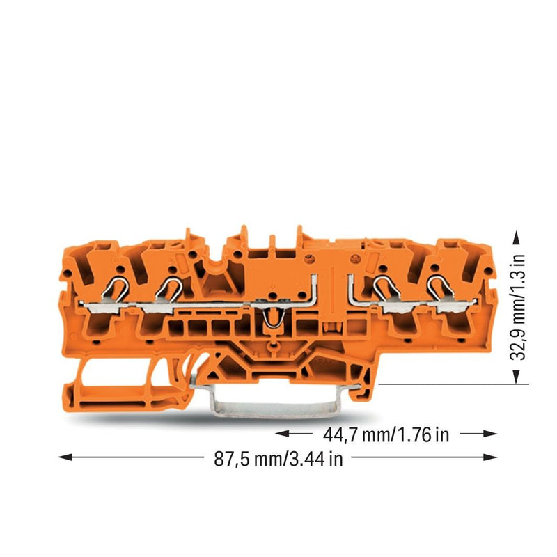 WAGO - Durchgangs-Reihenklemme 4-Leiter-Durchgangsklemme 2002-1802 2,5mm² − 50 Stück