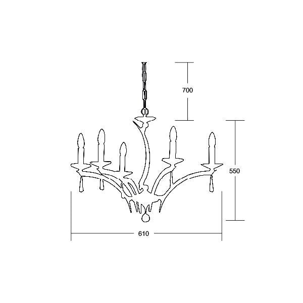 Brumberg Leuchten - Pendelleuchte Krone Stella 00850595 5Lp. E14/40W, gold