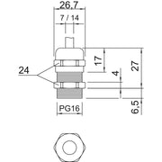 OBO Bettermann - Kabelverschraubung Verschraubung V-TEC PG16 MS − 25 Stück