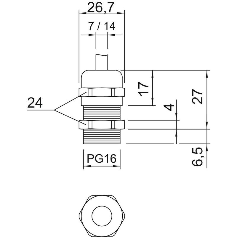 OBO Bettermann - Kabelverschraubung Verschraubung V-TEC PG16 MS − 25 Stück