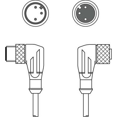 Leuze - Konfektioniertes Sensor-Aktor-Kabel Muting-Kabel CB-M12-1500X-3WF/WM
