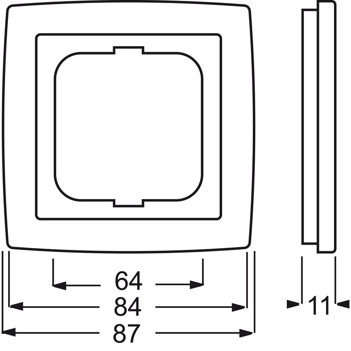 Busch-Jaeger - Abdeckrahmen Rahmen 1-fach 1721-774 studioweiß matt, imp  − 1 Stück
