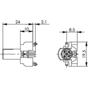 Telegärtner - Modularer Steckverbinder STX M12x1 EBB D-kod. 100007553 Cat.5 − 20 Stück