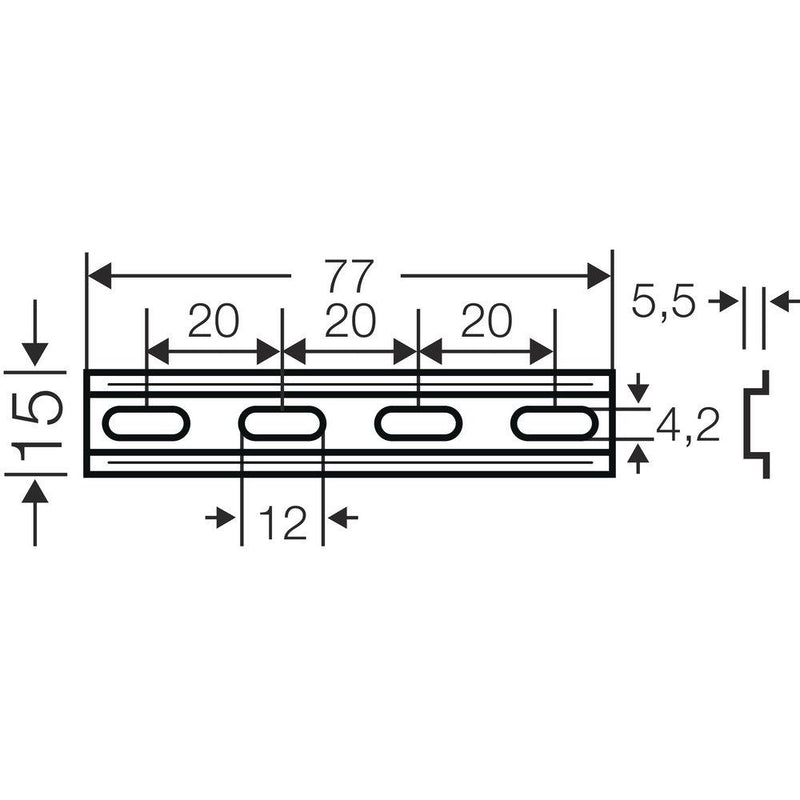 Hensel - Tragschiene DK TS 04 15mm für KF04