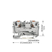 WAGO GmbH & Co. KG - Durchgangs-Reihenklemme 2-Leiter-Durchgangsklemme 2206-1201 6qmm, grau