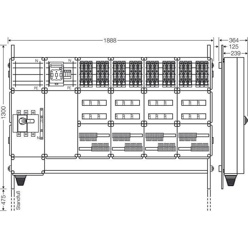 Hensel - Verteilerschrank für Energieversorgung Ladeverteiler Mi EV 11kW 24101 f.24 Ladep. a 11kW