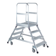 ILLER-LEITER - Stufenleiter Podestleiter fahrbar 46393 beidseit.2x3 Alu-St.