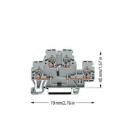 WAGO - Bauelement-Reihenklemme Bauelementklemme 870-541/281-492 2 Dioden 1N4007,grau − 50 Stück