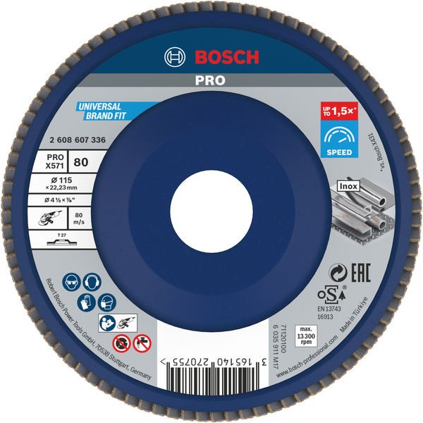 Bosch - Trenn-/Schleifscheibe PRO X571 2608607336 Fächerschleifscheibe