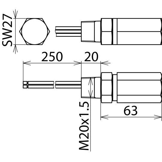 DEHN - Überspannungsableiter für Informations-/MSR-Technik Überspannungsableiter DPI CD EXD 230 24 M DEHNpipe Ex (d)