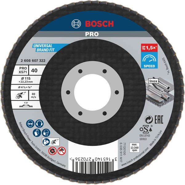 Bosch - Trenn-/Schleifscheibe PRO X571 2608607322 Fächerschleifscheibe