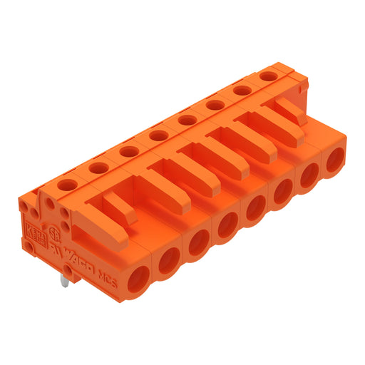 WAGO - Leiterplattensteckverbinder THT-Federleiste abgewink. 232-268 Maß 5,08mm,orange − 50 Stück