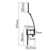 Nobile - Zubehör/Ersatzteile für Lichtschlauch/-band Alu Profil Voute 2m 5011149903 − 1 Stück