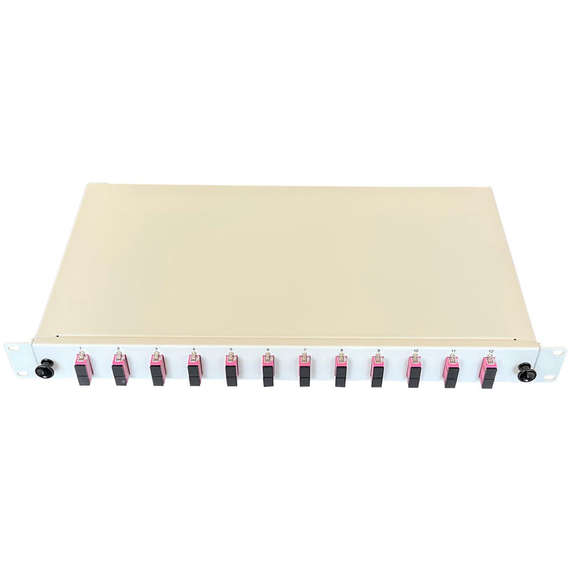 Paschke - Patchpanel LWL Spleissbox ausziehbar 19" 443705VI-12SA 12x SCd OM4 PINK