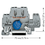 WAGO - Bauelement-Reihenklemme Bauelementklemme 870-523/281-583 mit Varistor,grau − 25 Stück